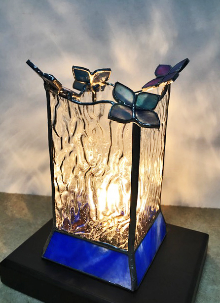 ステンドグラス ランプ 紫陽花 | ステンドグラスオーダーメイド制作